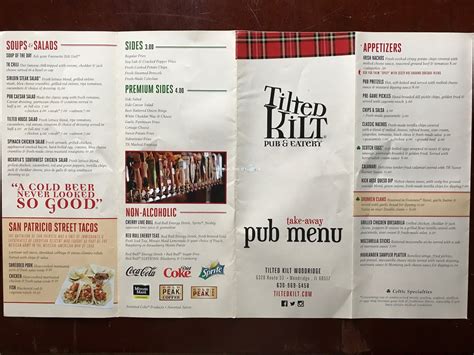 tilted kilt restaurant menu|tilted kilt beer menu.